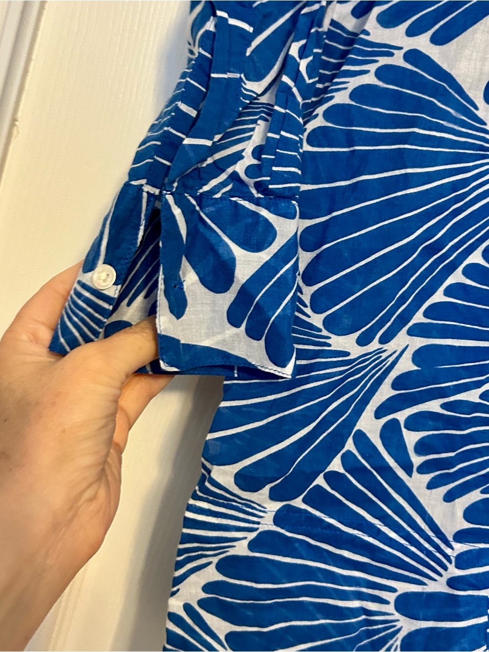 J. Crew Blue Shell-Print Tunic swim cover up - Picture 4 of 8